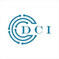 DCI letra diseño. DCI letra tecnología logo diseño en blanco antecedentes. vector