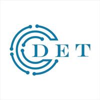 DET letter design. DET letter technology logo design on white background. vector