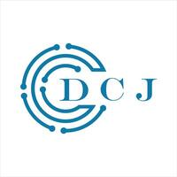 DCJ letter design. DCJ letter technology logo design on white background. vector