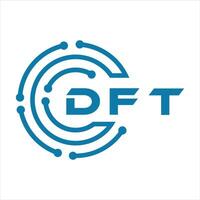 DFT letter design. DFT letter technology logo design on a white background. vector