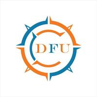 DFU letter design. DFU letter technology logo design on a white background. vector