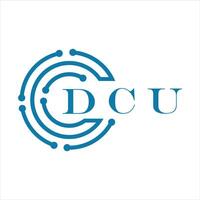 DCU letter design. DCU letter technology logo design on white background. vector