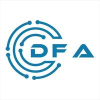 DFA letra diseño. DFA letra tecnología logo diseño en un blanco antecedentes. vector
