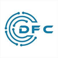 DFC letter design. DFC letter technology logo design on a white background. vector