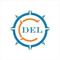 DEL letter design. DEL letter technology logo design on white background. vector