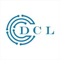 DCL letra diseño. DCL letra tecnología logo diseño en blanco antecedentes. vector