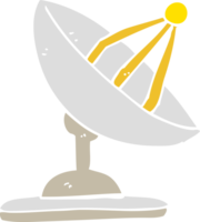 ilustração de cor lisa de uma antena parabólica de desenho animado png