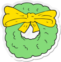 sticker of a cartoon christmas wreath png