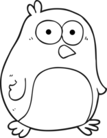 pingüino de dibujos animados en blanco y negro png