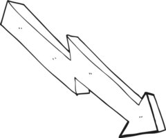 black and white cartoon arrow down trend png