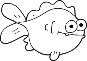 negro y blanco dibujos animados pescado png