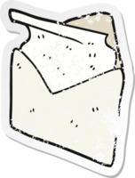 adesivo retrô angustiado de uma carta de desenho animado png