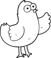 Schwarz-Weiß-Cartoon-Vogel png