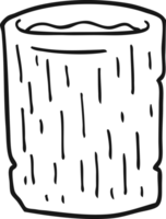 svart och vit tecknad serie trä- kopp med vatten png