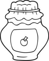 noir et blanc dessin animé pot de confiture png