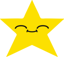 flat color retro cartoon gold star png