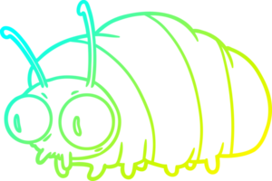 cold gradient line drawing funny cartoon bug png