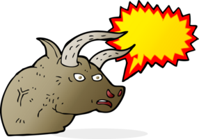 cartoon angry bull head with speech bubble png