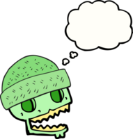 thought bubble cartoon skull wearing hat png