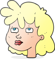 rostro femenino de dibujos animados png