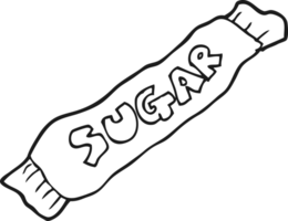 black and white cartoon packet of sugar png