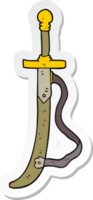 adesivo di una spada dei cartoni animati png