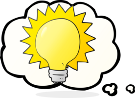 thought bubble cartoon light bulb png