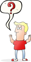 speech bubble cartoon man with question png