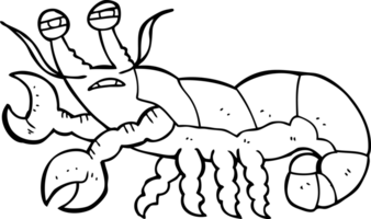 noir et blanc dessin animé Homard png