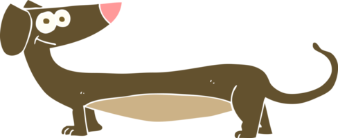 flat color illustration of a cartoon dachshund png