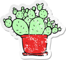 retrò afflitto etichetta di un' cartone animato cactus png