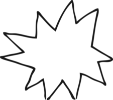 black and white cartoon explosion symbol png