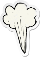 retro distressed sticker of a cartoon steam design element png