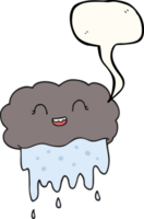 discorso bolla cartone animato pioggia nube png