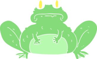 illustration en couleur plate d'une grenouille de dessin animé png