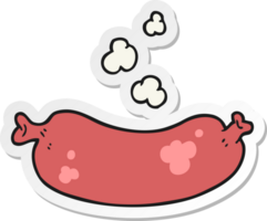 sticker of a cartoon hot sausage png