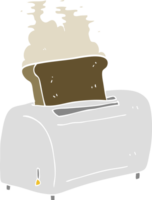 flat color illustration of a cartoon toaster png