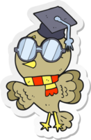 sticker of a cute cartoon well educated bird png