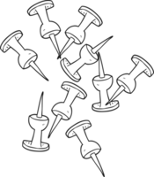 black and white cartoon office tacks png