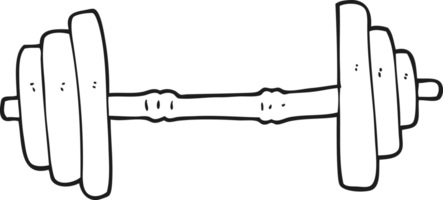 black and white cartoon barbell png