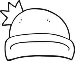 black and white cartoon christmas hat png