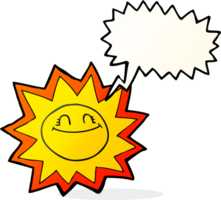 Lycklig Tal bubbla tecknad serie Sol png