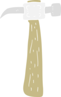 flat color illustration of a cartoon hammer png