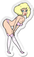 sticker of a cartoon pin up girl png