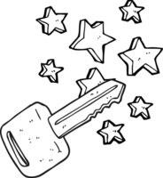 black and white cartoon car key png