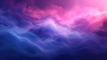 AI generated An abstract digital artwork featuring swirling hues of purple, pink, and blue, evoking a sense of fluid motion and creativity. photo