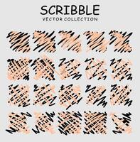 Set of hand drawn ink pen scribbles vector