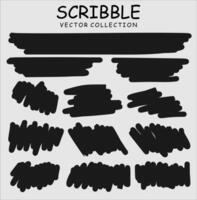 Charcoal pencil curly lines and squiggles. Scribble brush strokes vector set. Hand drawn marker scribbles. Black pencil sketches. Brush stroke lines, squiggles, daubs isolated.