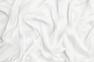 AI generated Minimal abstract white background smooth curve Satin Silky Cloth for background. Rippled white silk fabric texture. photo