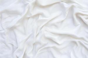 AI generated Minimal abstract white background smooth curve Satin Silky Cloth for background. Rippled white silk fabric texture. photo